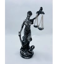 Adaletin Simgesi Adalet Kadın Terazisi Themis Adalet Heykel - Küçük Boy (Siyah-Gri)