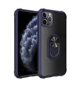 Uyumlu Model Apple iPhone 11 Pro Kılıf Şeffaf Sararmaz Yüzüklü Mola Kapak (Lacivert)