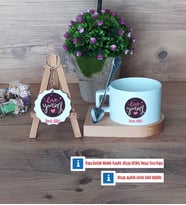 Love Yourself Kupa Bardak Kırmızı ve Ahşap Anahtarlık Hediye (Model 7)