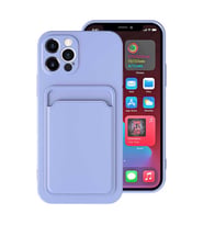 Apple iPhone 12 Pro Max Kılıf Zore Ofix Kartlık Bölmeli Kılıf (Lila)