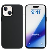 Microsonic Apple iPhone 15 Plus Kılıf Liquid Lansman Silikon Mor (Siyah)
