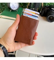Modica Papola - Hakiki Deri Otomatik Mekanizmalı Akıllı Kartlık & Cüzdan (Taba)