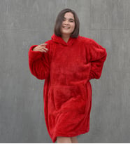 Welsoft Peluş Polar Giyilebilir Battaniye Pijama (Kırmızı)
