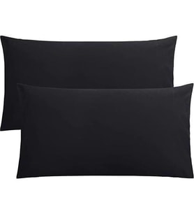 Düz Pamuklu 2'li Yastık Kılıfı 50X70 cm (Siyah)