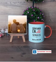 Sevgiliye Hediye Fotoğraflı Dekoratif Taş, Kupa Bardak Beyaz Hediye (Model 13)