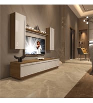 Decoraktiv Eko 5DB Mdf Std Tv Ünitesi Tv Sehpası - Parlak Beyaz (Pera-Beyaz)