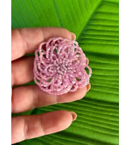 5X5 CM BONCUKLU ÇİÇEK TASARIM BROŞ YAKA İĞNESİ TÜRBAN İĞNESİ (Pembe)