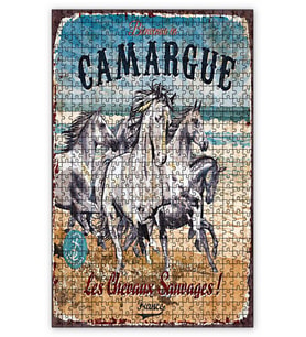 Cakapuzzle Çatlak Zeminde Koşan Vahşi Atlar Puzzle Yapboz MDF (Ahşap) (500 Parça)