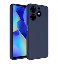Tecno Spark 10 Pro Kılıf Kamera Korumalı iÇi Süet Dokulu Lansman Tipi Silikon (Lacivert)