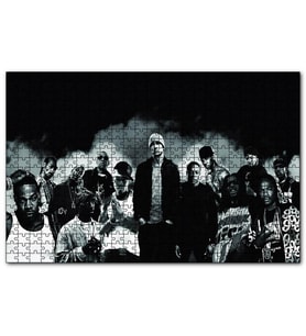 Cakapuzzle Amerikalı Rap Şarkıcıları Monochrome  Puzzle Yapboz MDF (Ahşap) (255 Parça)