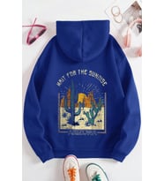 Arizona Baskılı Oversize Sweatshirt (Mavi)