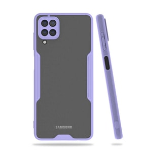 Galaxy A12 Kılıf Zore Parfe Kenarları Pastel Renk Silikon Kılıf (Mor)