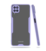 Galaxy A12 Kılıf Zore Parfe Kenarları Pastel Renk Silikon Kılıf (Mor)