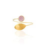 Kadir Jewellery 22 Ayar Altın Kaplama Zirkon Taşlı Ayarlanabilir Trend Bilezik (Pembe)