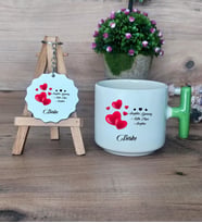 Sevgiliye Hediye Hediye Seti Kupa Bardak T Kulplu ve Anahtarlık Sevgililer Günü Hediyesi (Model 8)