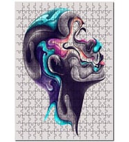 Cakapuzzle Parlak Renkli Sıvı Görünüm Kadın Profil Puzzle Yapboz MDF (Ahşap) (255 Parça)