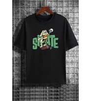 Unisex All Day Rabbit Tasarım Tshirt (Siyah)