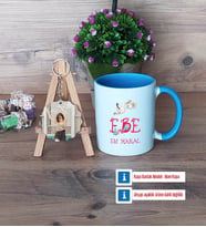 Ebeye Hediye Kupa Bardak Beyaz ve Fotoğraflı Ahşap Anahtarlık Hediye Tıp Bayramı Ebeler Günü Hediyesi (Model 4)