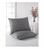 Düz Pamuklu 2'li Yastık Kılıfı 50X70 cm (Antrasit)