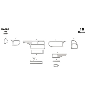 Meriç® Mazda 323 S Ön Torpido Kaplama Maun 10 Parça 1994-1999 (Alüminyum)