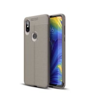 Xiaomi Mi Mix 3 Kılıf Deri Tarzı Niss Silikon Case (Gri)