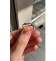 Onseva Kuyumculuk 14 Ayar Vintage Stil Taşlı Çiçek Prenses Tacı Minimal Yüzük (Mavi)