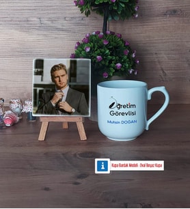 Öğretim Görevlisi Fotoğraflı Dekoratif Taş, Kupa Bardak Beyaz Hediye Öğretmenler Günü Hediyesi (Model 5)