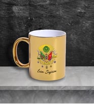 Osmanlı Tuğra Sancak Temalı Kişiye Özel İsim ve/veya Fotoğraflı Kupa Bardak No:X028 (Gold)
