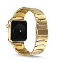 Apple Watch 42mm Uyumlu Kordon KRD-48 Metal Kordon (Gold)