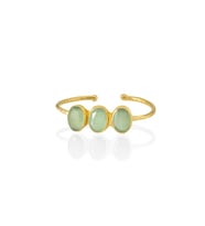 Kadir Jewellery 22 Ayar Altın Kaplama Zirkon Taşlı Ayarlanabilir Trend Bilezik (Açık Yeşil)