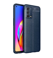 Oppo A74 4G Kılıf Deri Görünümlü Slim Silikon (Lacivert)