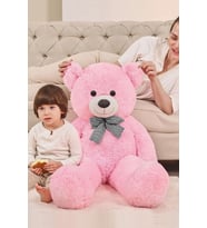 95 cm Papyonlu Peluş Ayıcık Hediyelik (Pembe)
