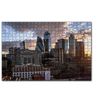 Cakapuzzle Günbatımı Bulutlu Gökler ve Şehir  Puzzle Yapboz MDF (Ahşap) (500 Parça)