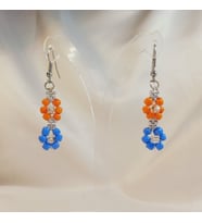 Crystal Atelier El Yapımı Miyuki Sallantılı Çiçek Küpe Mini Çiçek Küpe Zarif Çiçek Küpe Çiçek Sallantılı Küpe (Turuncu)