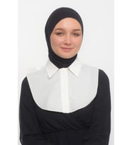 Kadın Düz Gömlek Yaka Hazır Tesettür İç Boyunluk Kurtarıcı Yakalık (Ekru)