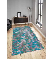 Dijital Baskılı Yıkanabilir Kaymaz Modern Renkli Salon Halısı Mutfak Halısı Yolluk ND-HY-884 (Mavi)