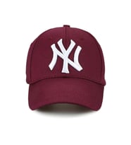 Unisex NY Nakışlı Kep Şapka (Bordo)