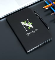 Kişiye Özel Baş Harf Tasarım Defter Kalem (Siyah)