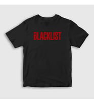 Presmono Unisex Çocuk Beyaz Logo The Blacklist T-Shirt 183451tt (Siyah)