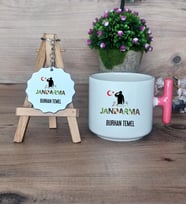 Kişiye Özel Jandarma Hediye Seti Kupa Bardak T Kulplu ve Anahtarlık Askeri Personele Hediye, Jandarmaya Hediye (Model 4)