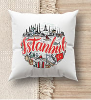 BK Gift İstanbul Tasarımlı Beyaz Kırlent Yastık, Ev Hediyesi, Ev Dekorasyonu, Dekoratif Hediye (Model 1)