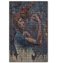 Cakapuzzle Güçlü Siyahi Kadın Yağlıboya Görseli Puzzle Yapboz MDF (Ahşap) (500 Parça)