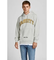 Jack & Jones Erkek Kolej Kapüşonlu Sweatshirt - 12207368 (Beyaz)