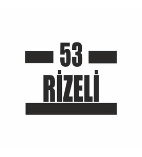 53 Rizeli Araba Sticker siyah 16x9 CM (Siyah)