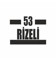 53 Rizeli Araba Sticker siyah 16x9 CM (Siyah)