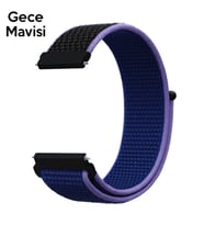 22MM Gear S3 Watch 4 -Gt2 GT2E 46MM Kayış Kordon Lylon Loop (Gece Mavisi)