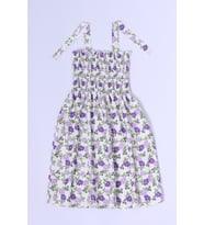 KIZ ÇOCUK ASKILI ELBİSE ÇİÇEK DESENLİ B35 HCM00119 (Açık Lila)