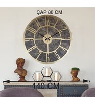 Markakanvas Mermer Desenli  Duvar Saati  Çap 50 cm-Çap 80 cm (Beyaz)