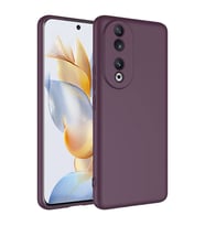 Huawei Honor 90 Kılıf Kamera Korumalı iÇi Süet Dokulu Lansman Tipi Silikon (Mürdüm)