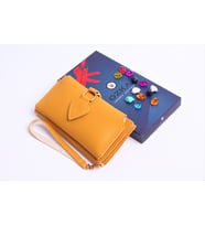 ÖZKA LEATHER - Kişiye Özel Telefon Bölmeli Trend Kadın Cüzdan (Hardal Sarısı)